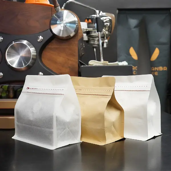 Papel kraft natural 150g bolsas horizontales de café para café tostado
