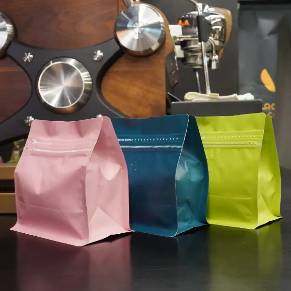 Tabla de tallas de bolsas de café de 150g horizontales para envase de café