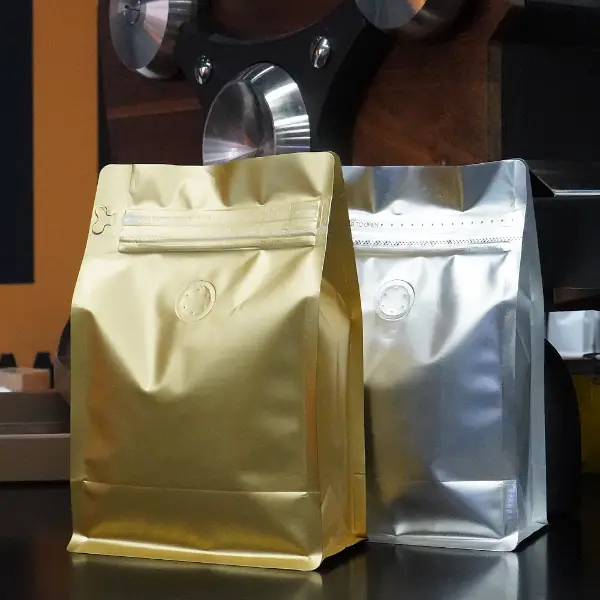 250G bolsas de café con válvula de desgasificación y cremallera resellable