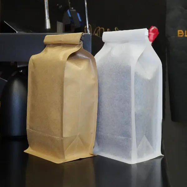 250Bolsas G Stock con brida de hojalata en kraft y materiales de papel blanco