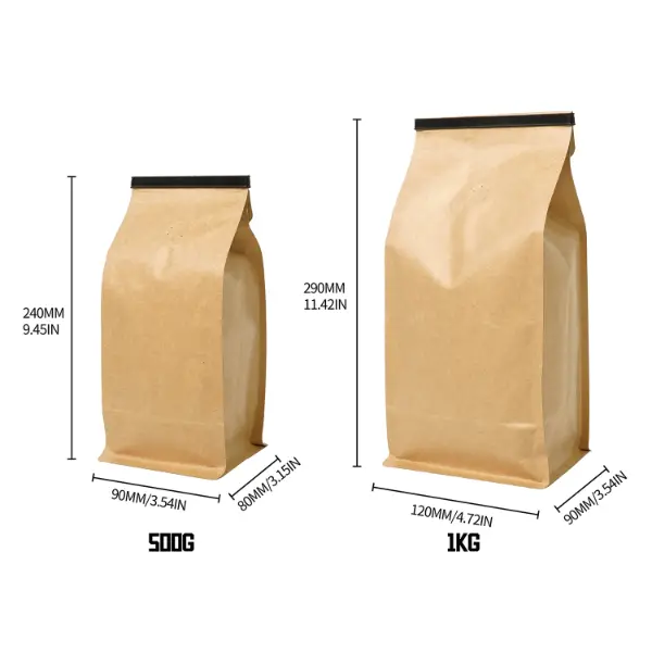 250Bolsas G Stock con atadura de hojalata que muestra el detalle de cierre enrollable