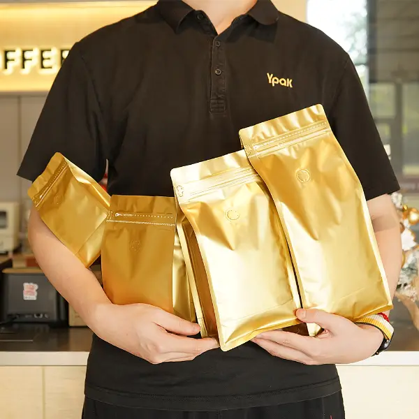 500Bolsas de café de papel G Kraft con aspecto natural y ecológico