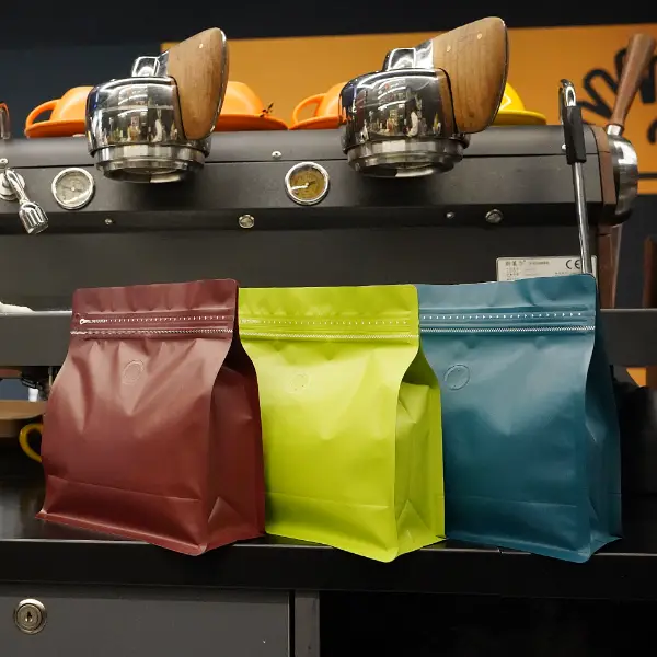 500Bolsas de café horizontales con acabado mate G con cremallera resellable