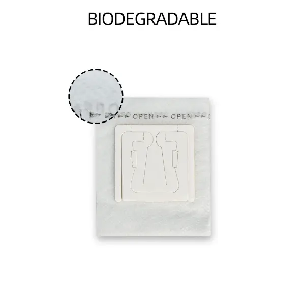 Primer plano de material filtrante biodegradable no tejido para bolsas de café de goteo