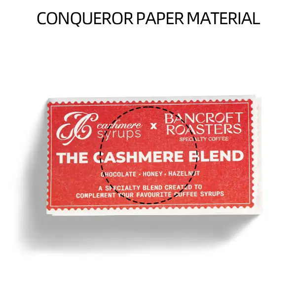 Material de papel Conqueror usado para pegatinas de papel personalizadas