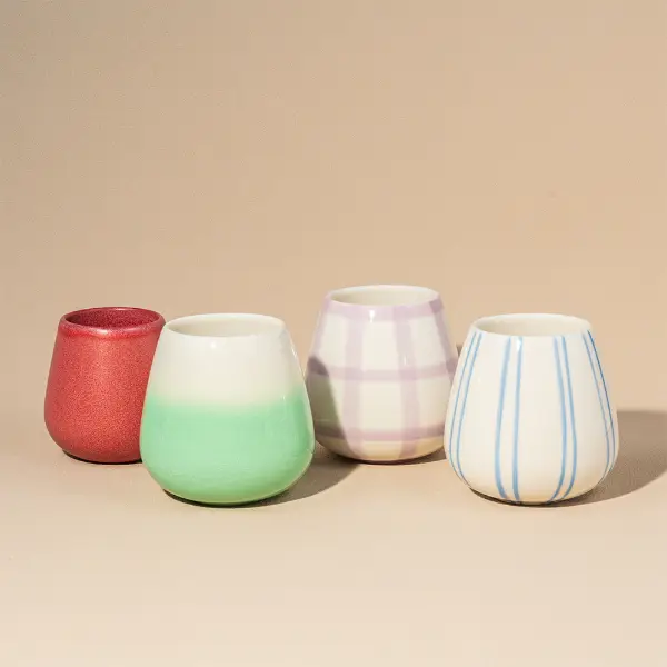 Diseño e impresión de vaso cerámico – Colección de color personalizado