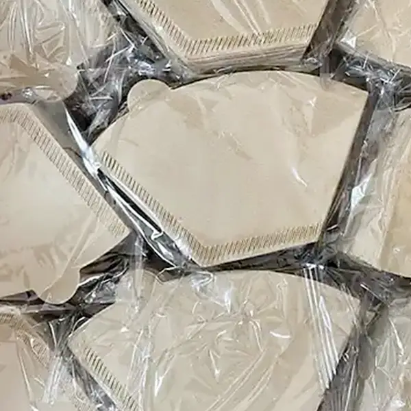 Papel filtro de café V60 en forma de ventilador empaquetado a granel