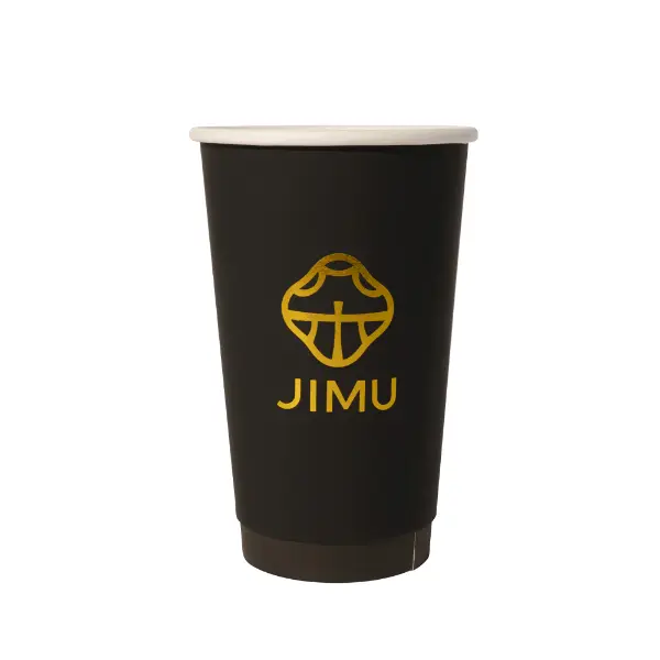 Vaso de papel personalizado con estampado caliente y logotipo de papel dorado para cafeterías premium