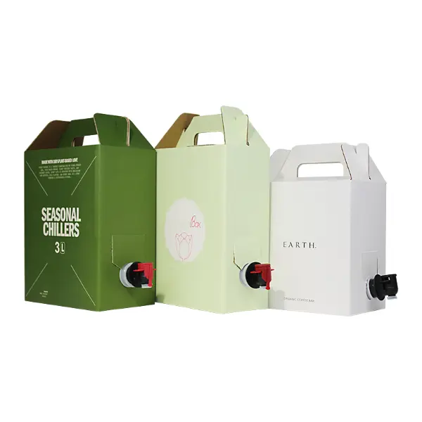 Bolsa de papel personalizada en caja con grifo para bebidas y envases de café