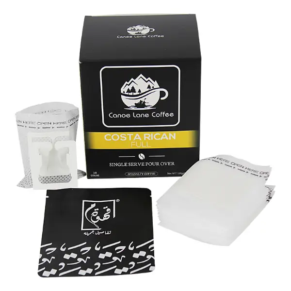 Juego completo de filtros de café de goteo individuales con caja y embalaje