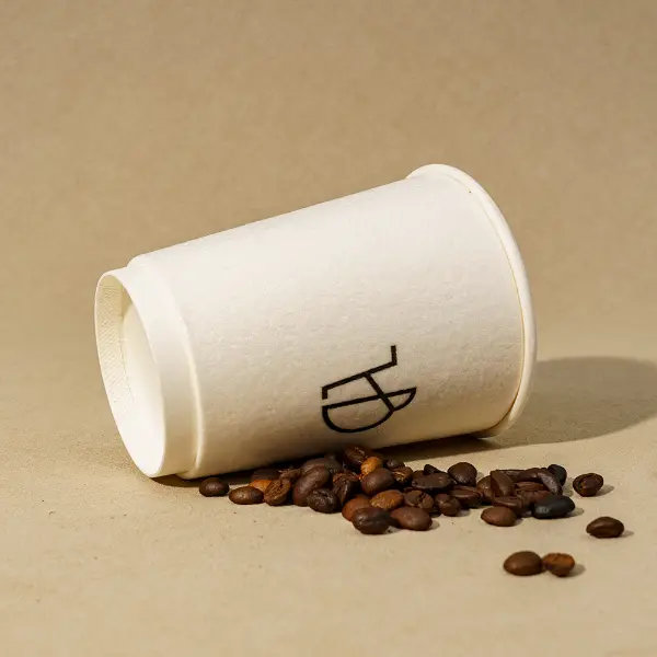 Vaso de papel con textura de esponja personalizado y doble pared para bebidas calientes