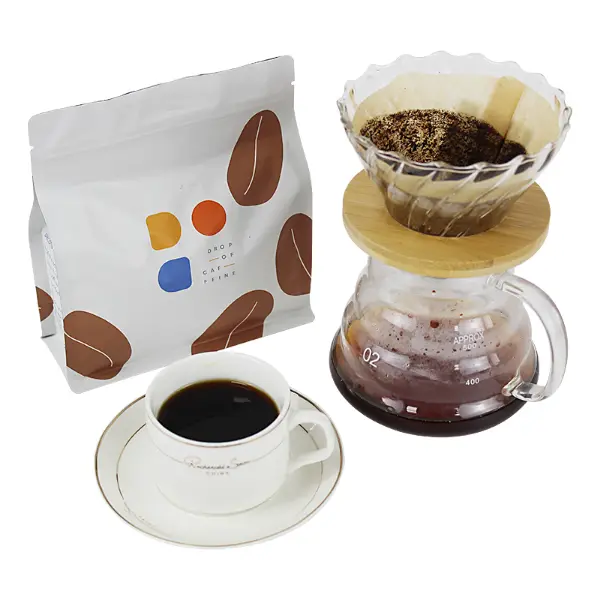 Papel filtro de café V60 con gotero de cristal