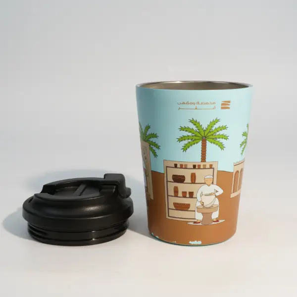 Vaso de vacío aislado de acero inoxidable con detalle de tapa extraíble