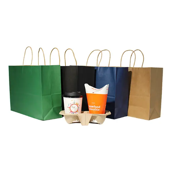 Bolsas de regalo de papel kraft XL con asas disponibles en varias opciones de color liso