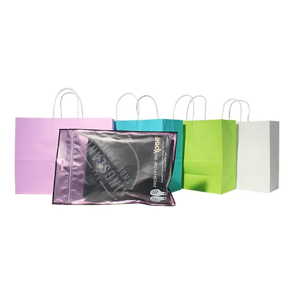 Bolsas de regalo de papel kraft XL con asas que se usan para grandes sets de café y envases de venta al por menor