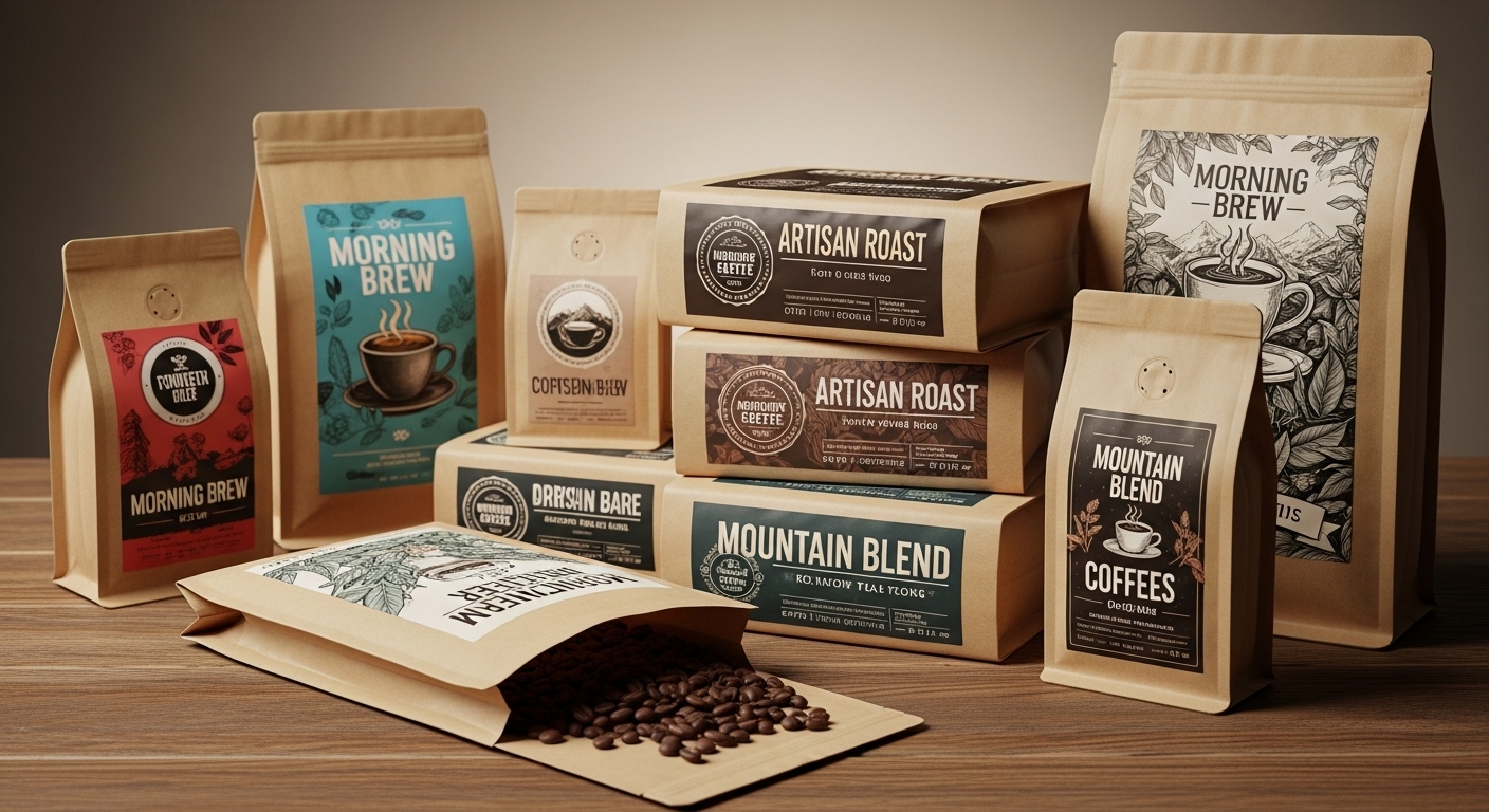 Bolsas de café impresas personalizadas al por mayor