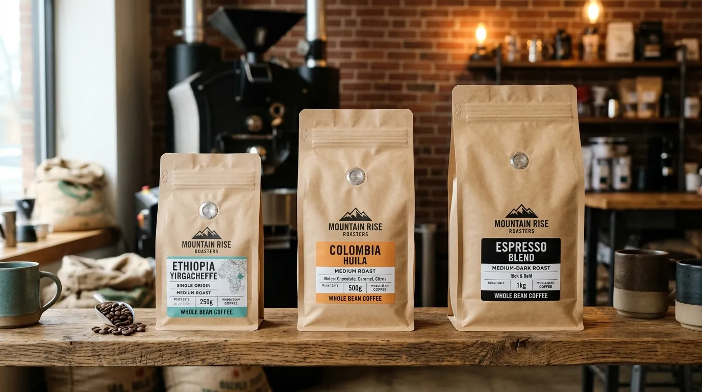 Bolsas de café con fondo plano de válvula