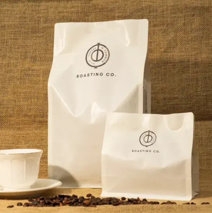 Bolsas de café de fondo plano con cremallera