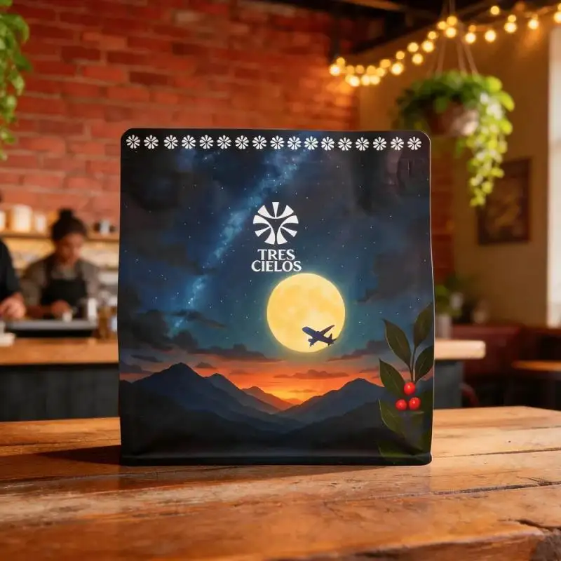 Bolsas de café personalizadas de fondo plano