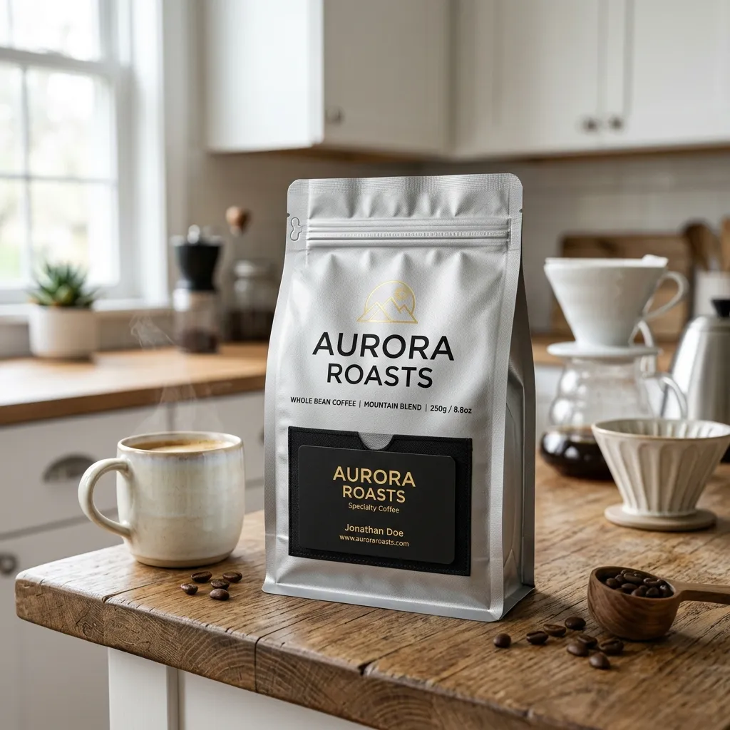 una Sleek_silver_foil_coffee_bag