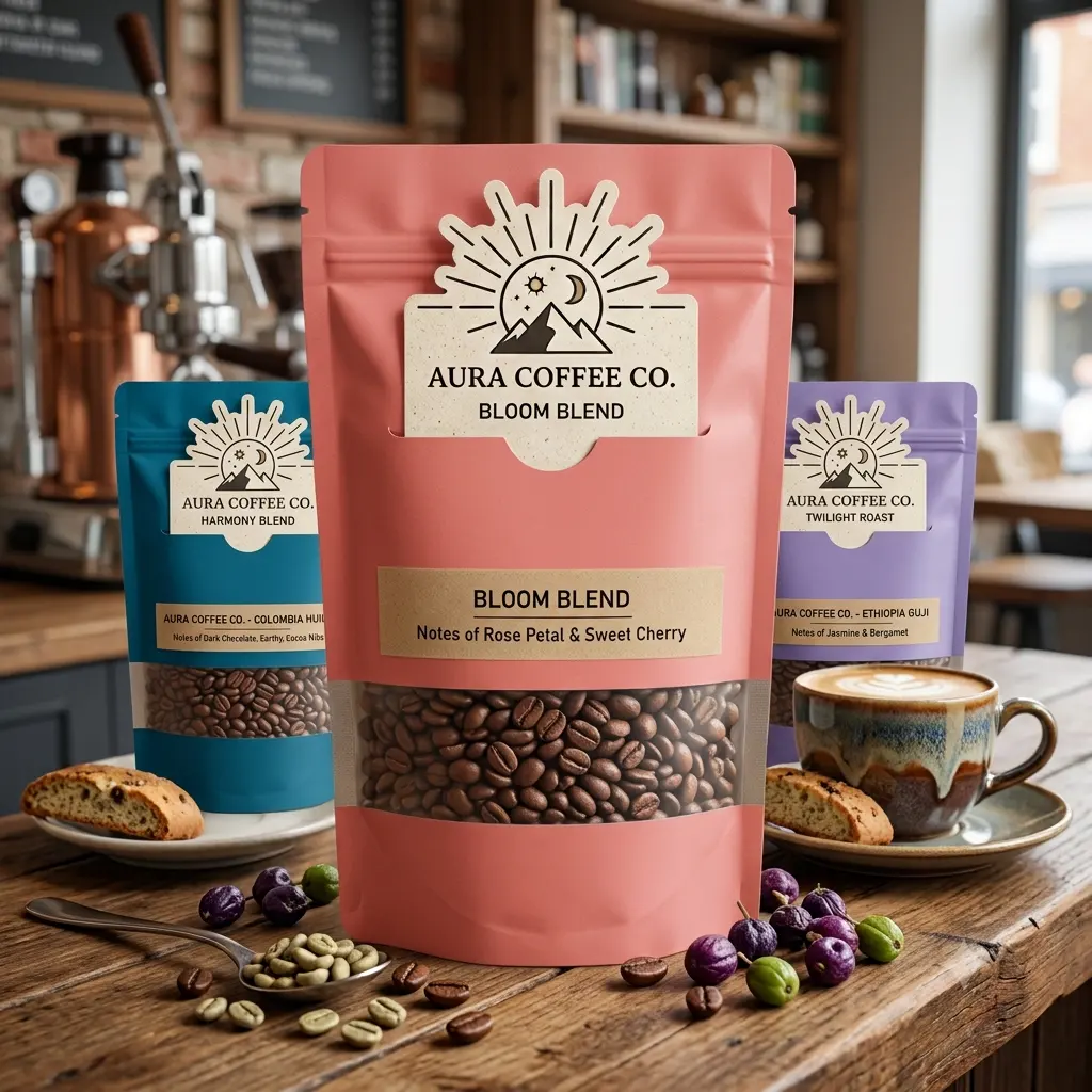 Corte de tarjeta-Café-Bolsa de Pie