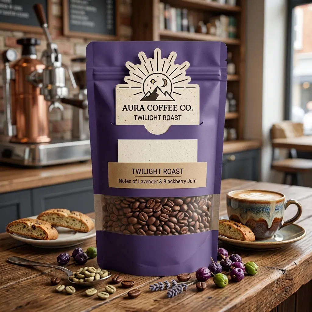 bolsa-de café con abertura para tarjetas