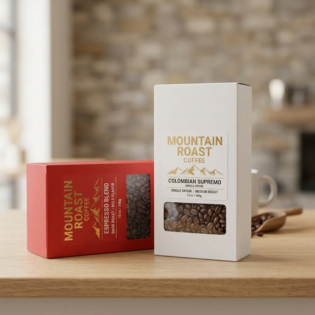 Envase de café listo para estanterías personalizadas
