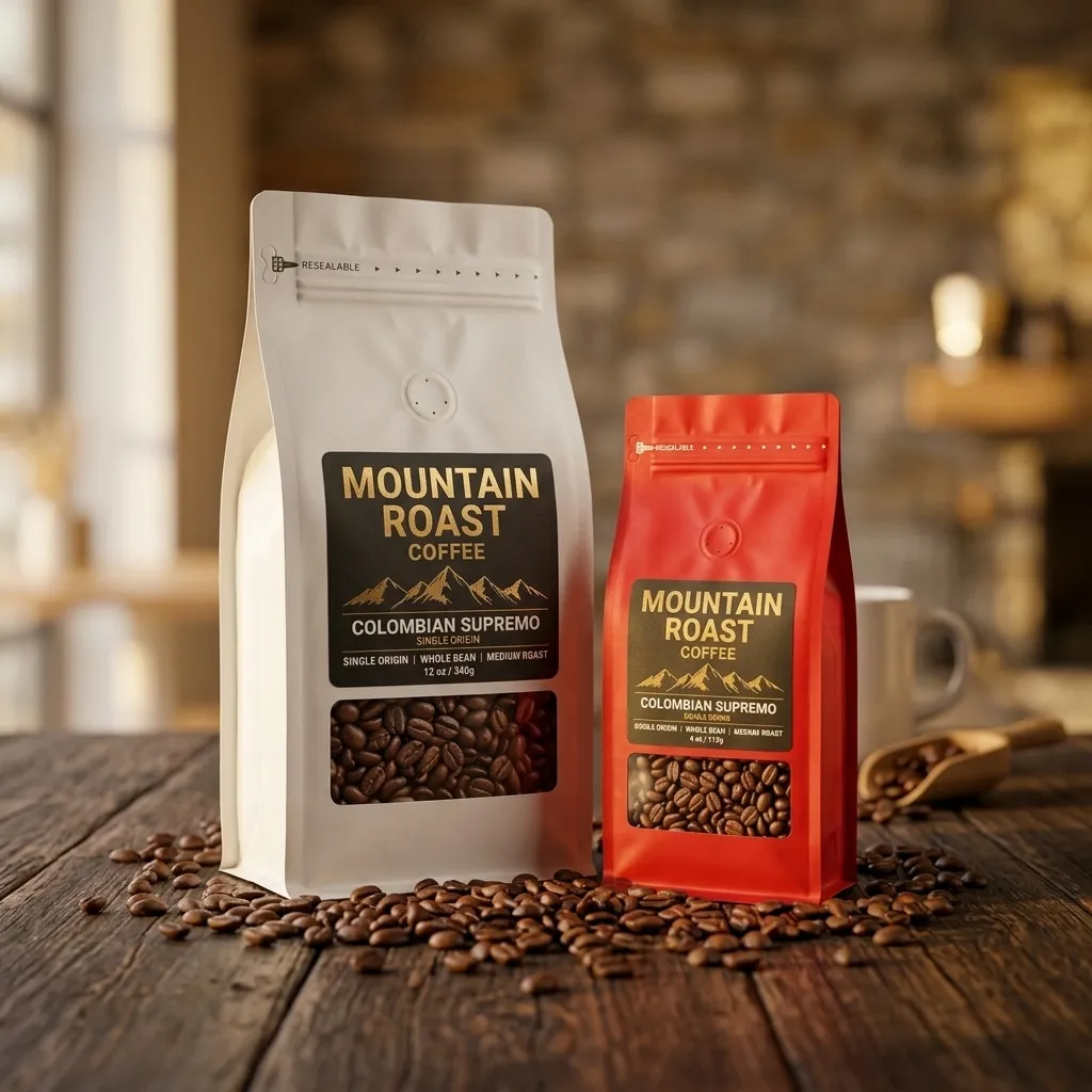 Dos cafés personalizados con base ancha