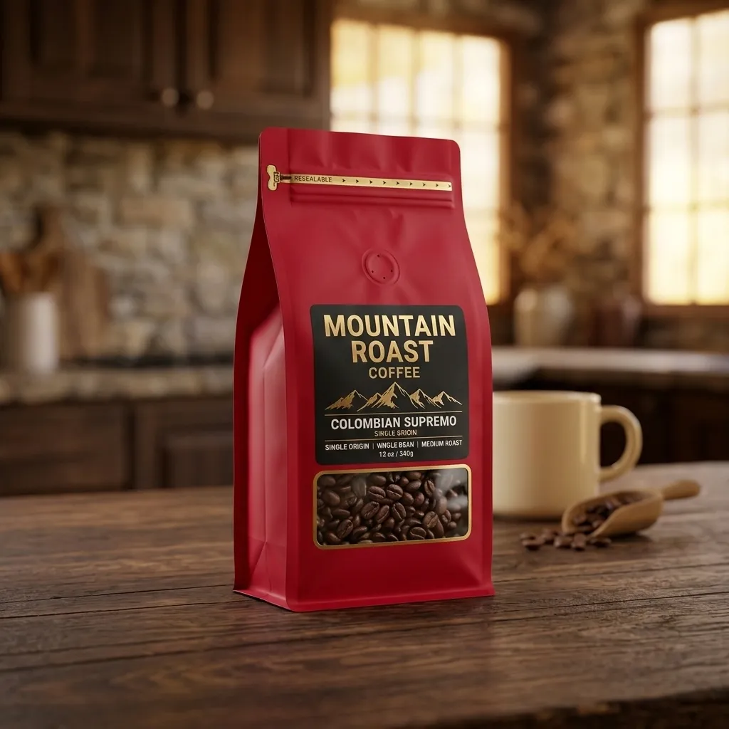 café personalizado con fondo ancho