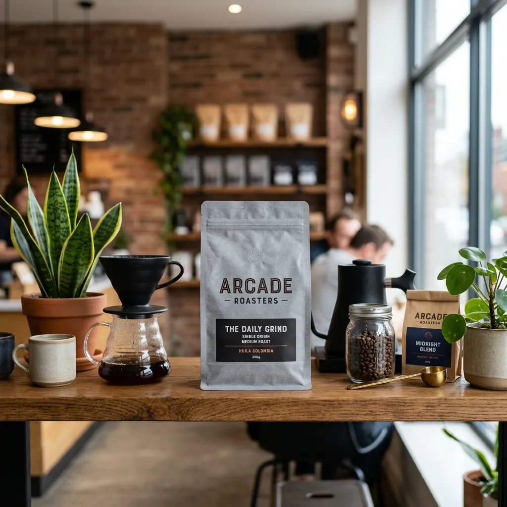 bolsa de café de fondo plano