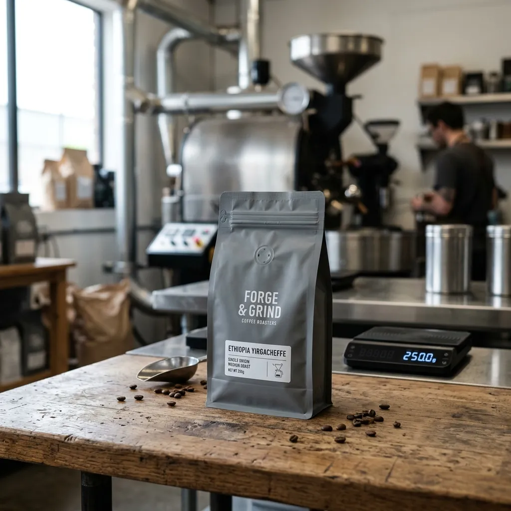 bolsa de café de fondo plano