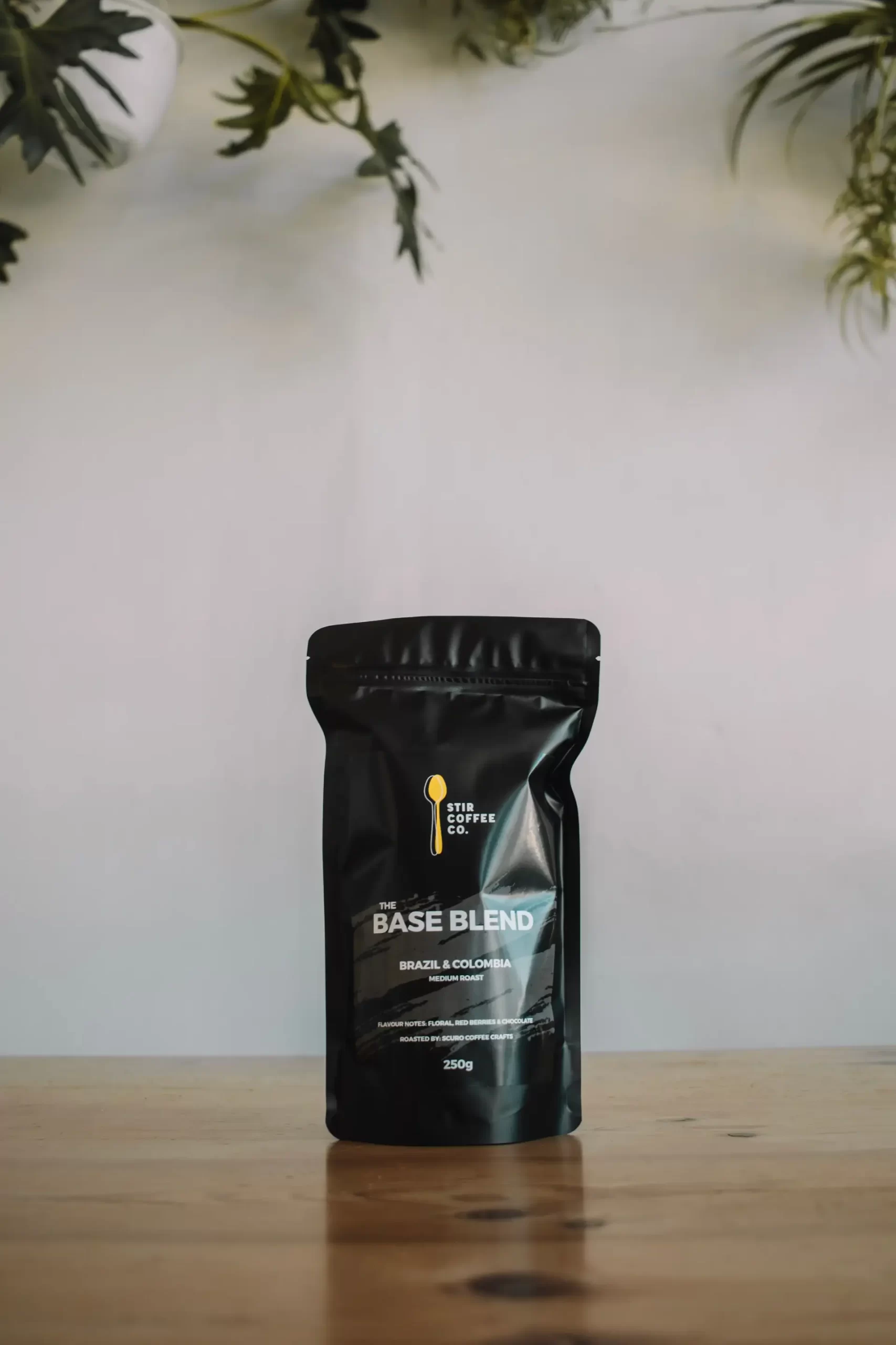 Fondo de caja de kraft, bolsas de café.