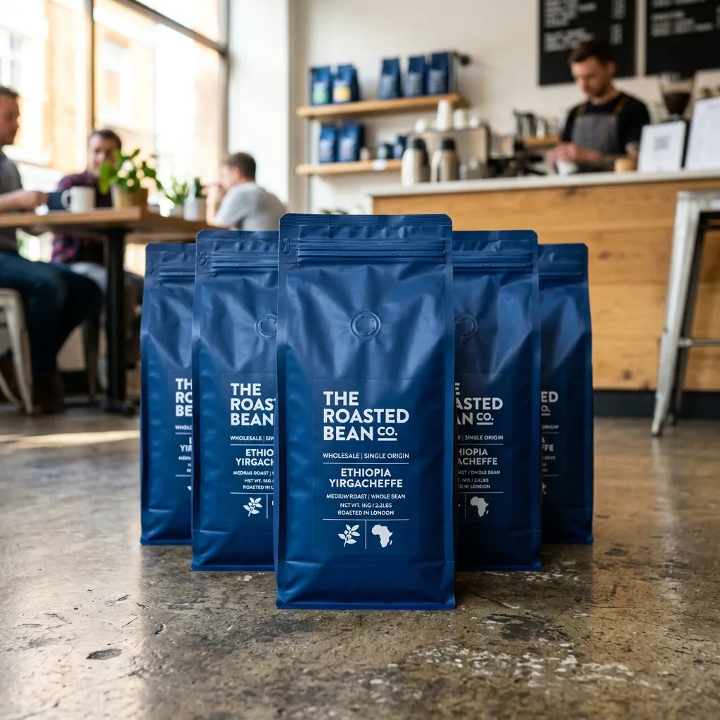 Bolsas de café al por mayor, fondo plano