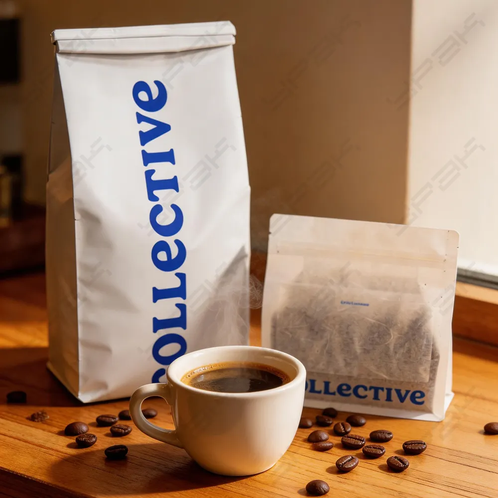 Bolsitas de café personalizadas con abertura para tarjetas