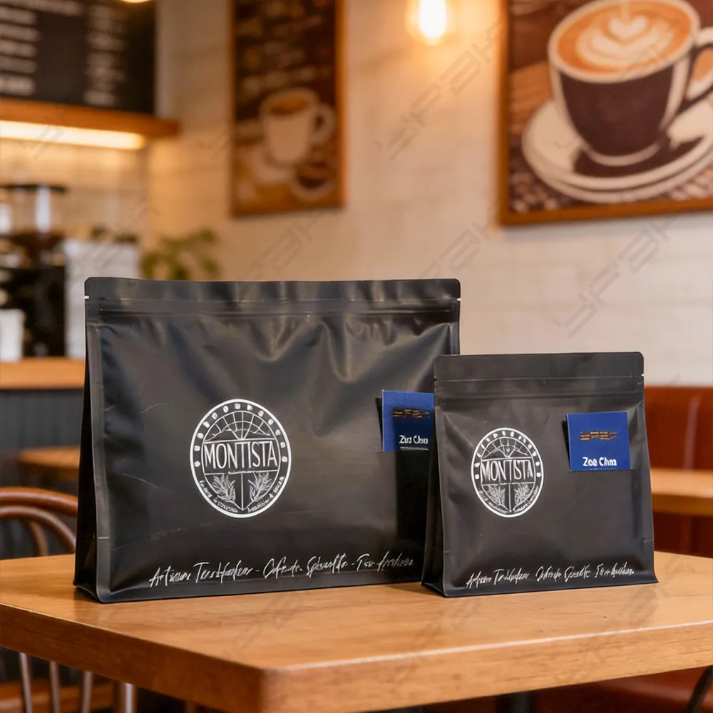 Bolsas de café reciclables con abertura para tarjeta