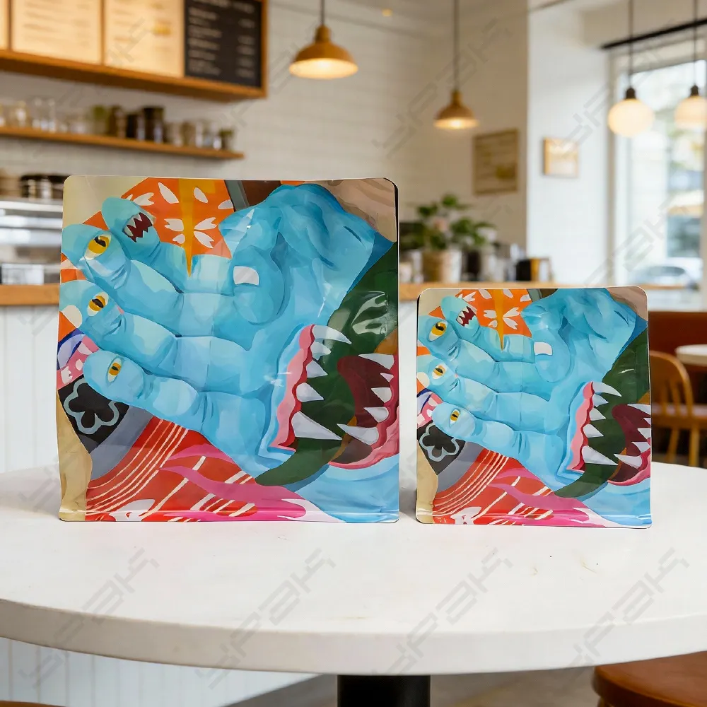 Bolsas de café anchas y planas