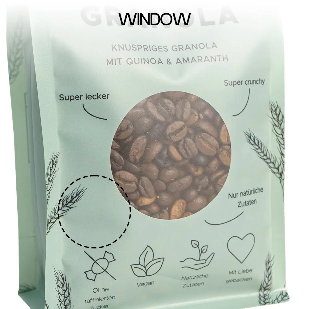 Bolsas de café reciclables con fondo plano