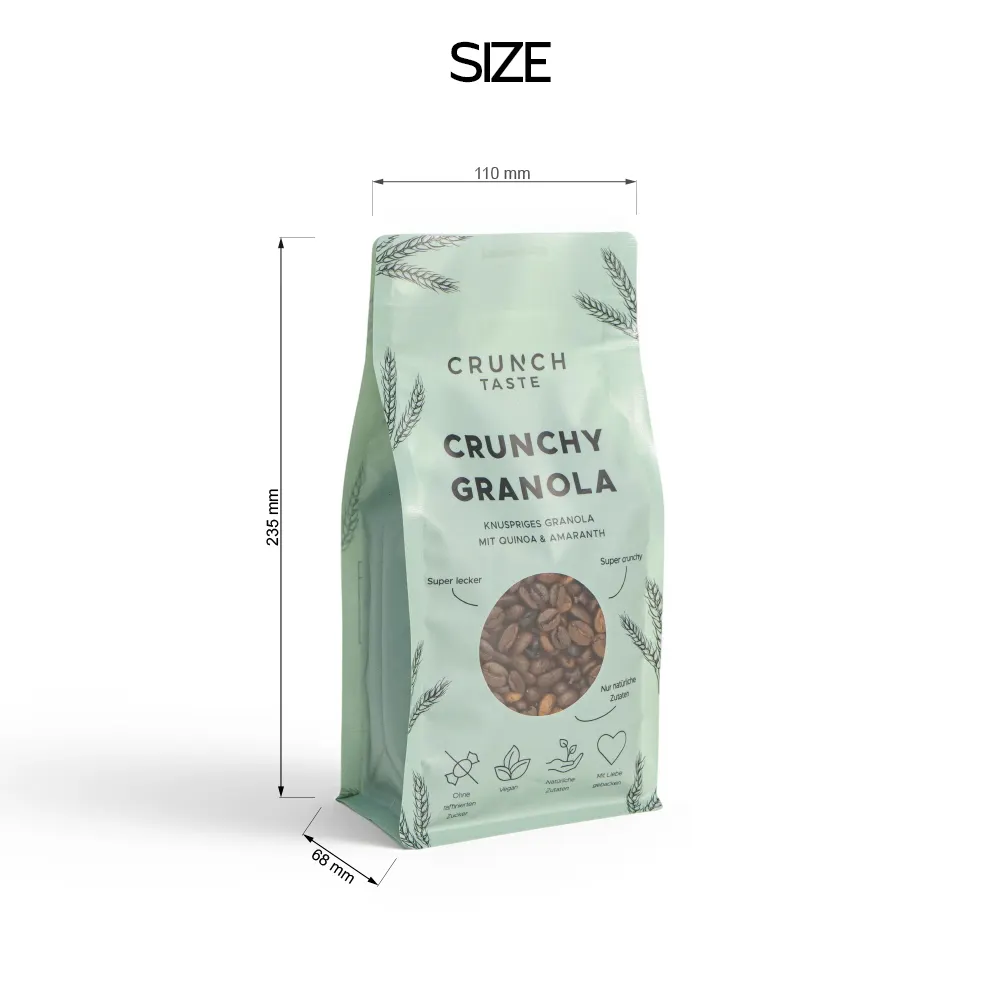 Bolsas de café reciclables con fondo plano