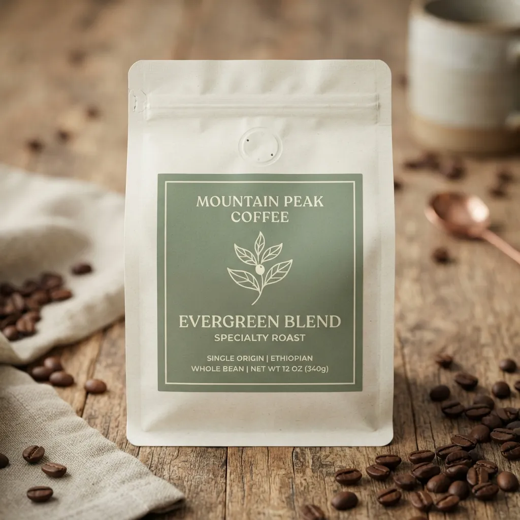 Etiqueta de bolsa de café