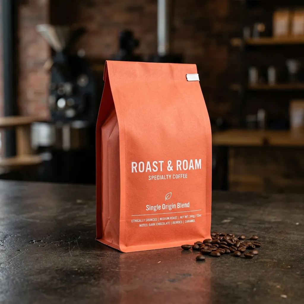Embalaje de caja de café con bolsa