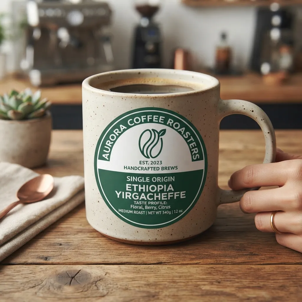 Etiqueta-etiqueta-taza de café