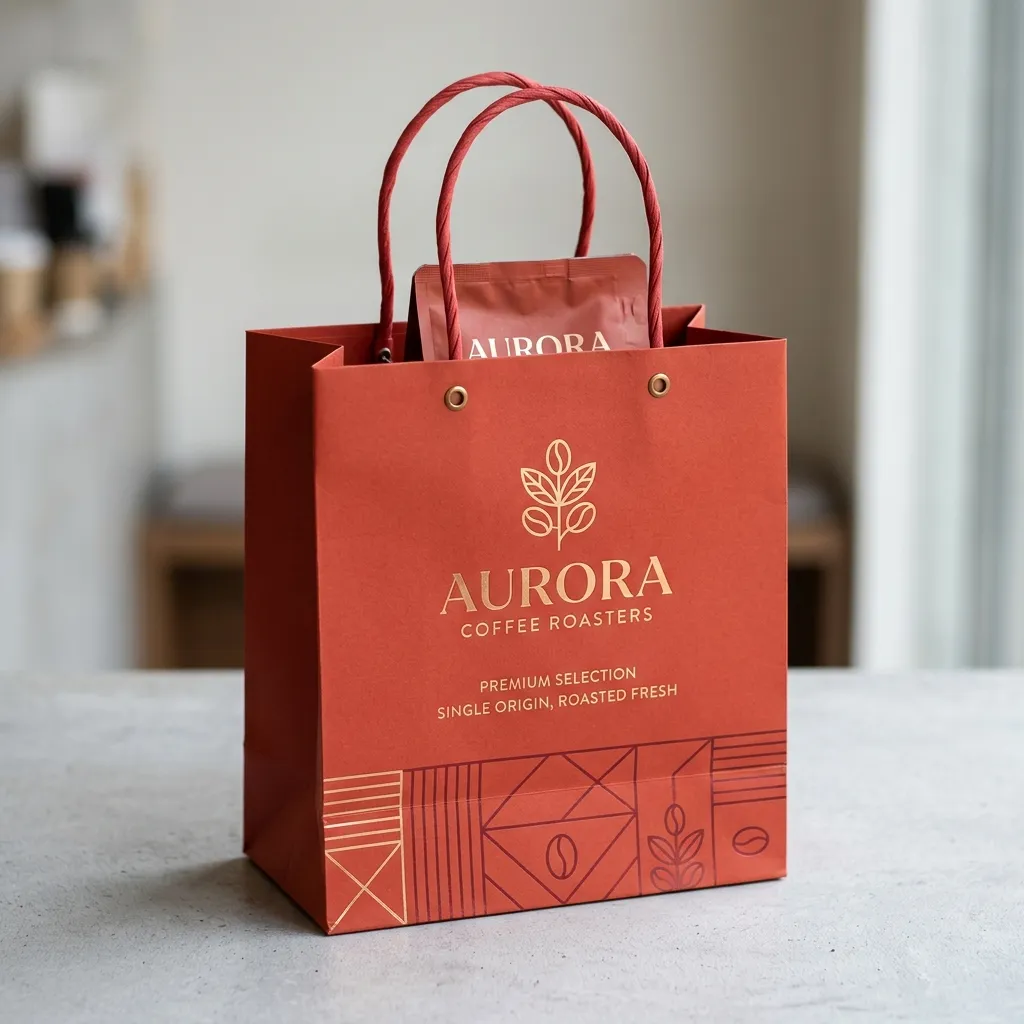 bolsa-regalo-de café reciclable con asas