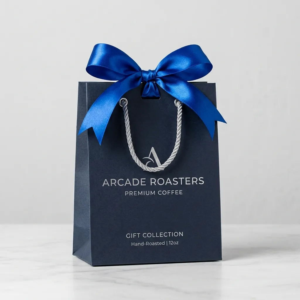 bolsa-de regalo de café impresa con cinta