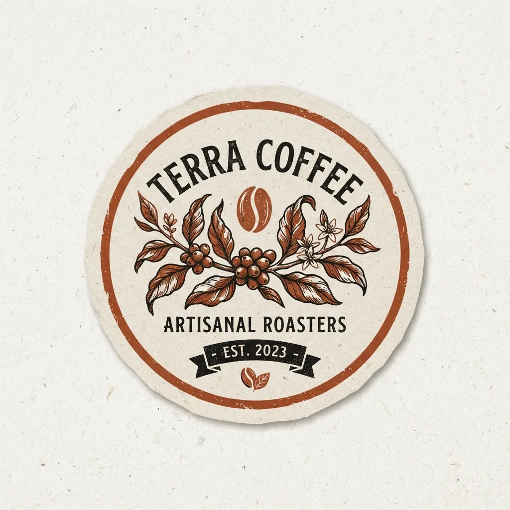 Pegatinas de logotipos de marca de café