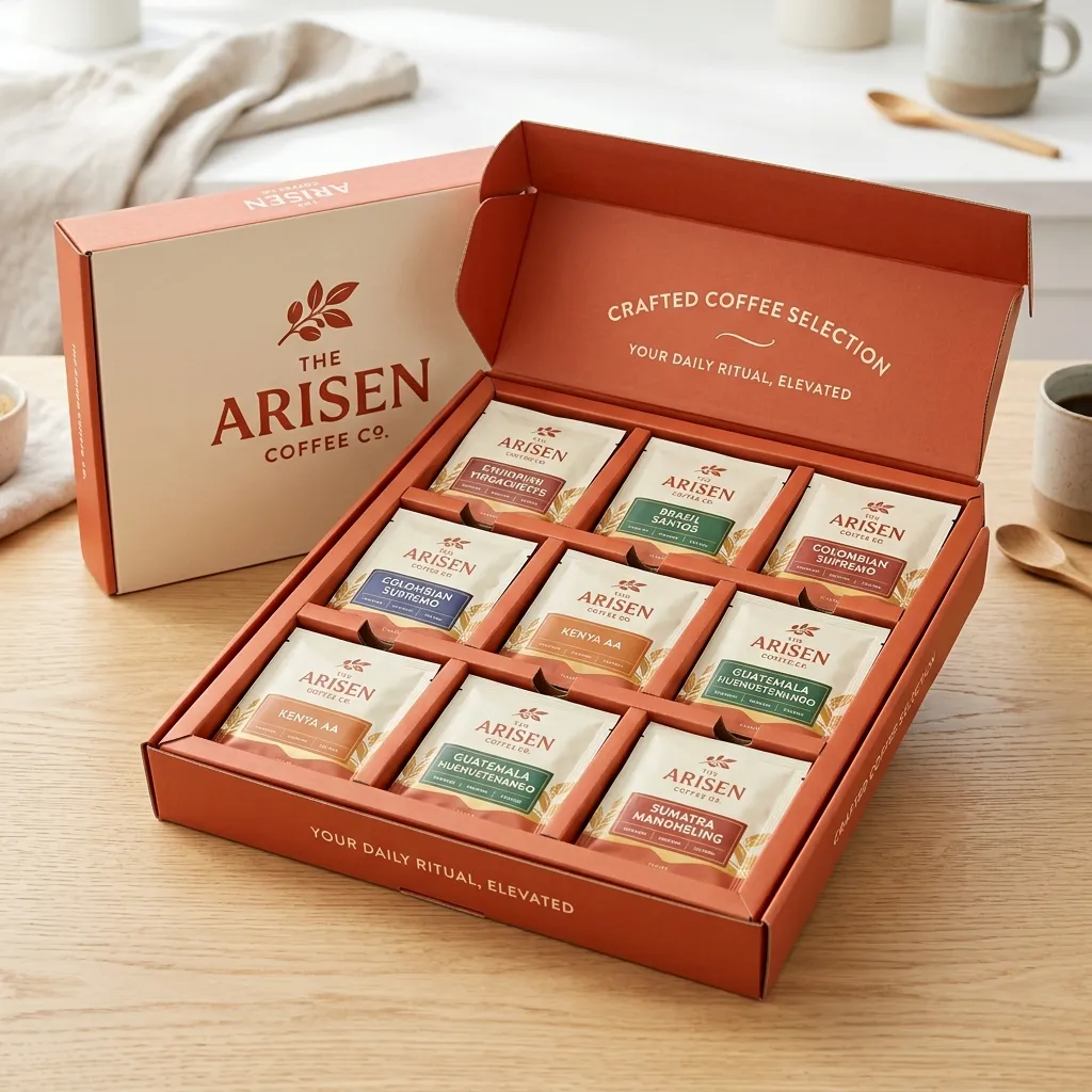 Paquetes de caja-caja-correo de papel-café