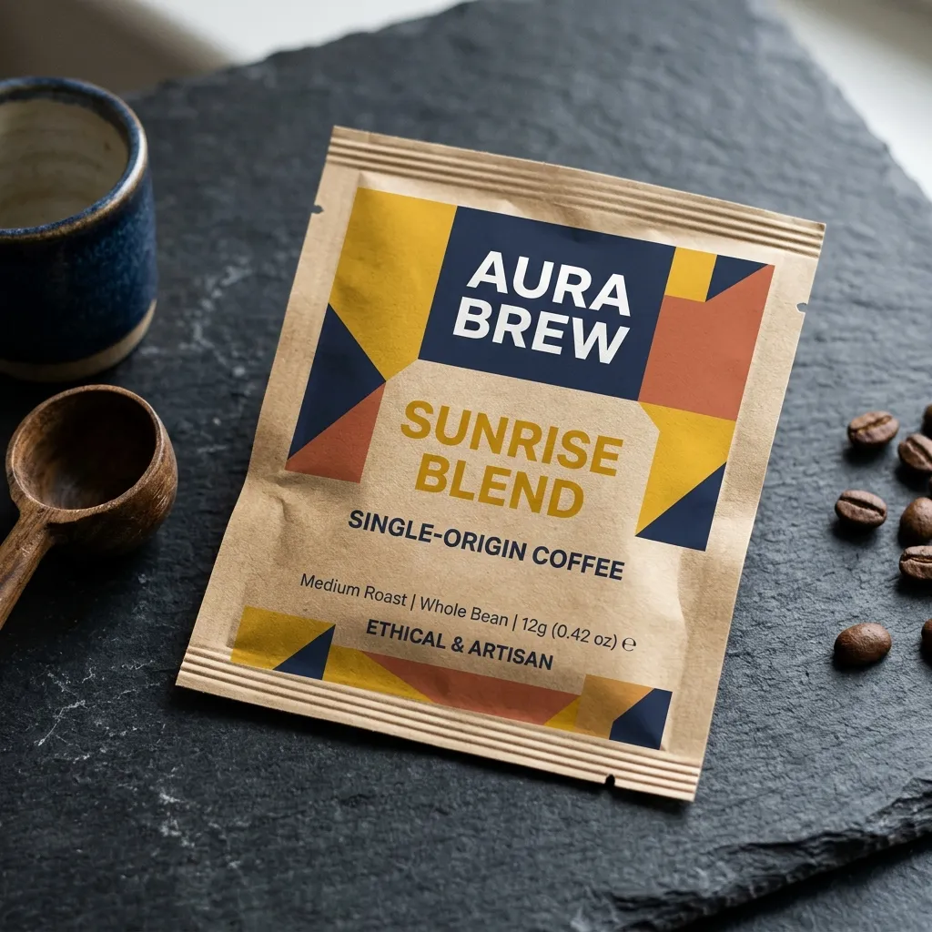 envase de sachet de café impreso