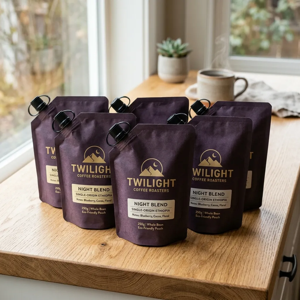 Bolsas de pico-moquete-café-