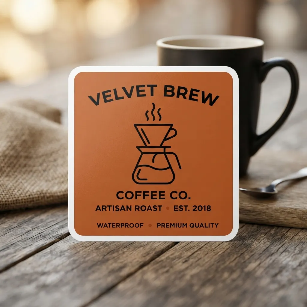 Pegatinas impermeables de café impresas