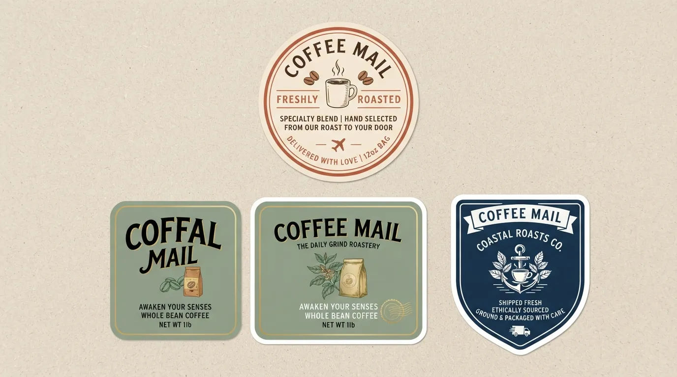 Pegatinas personalizadas-de etiqueta-correo de café