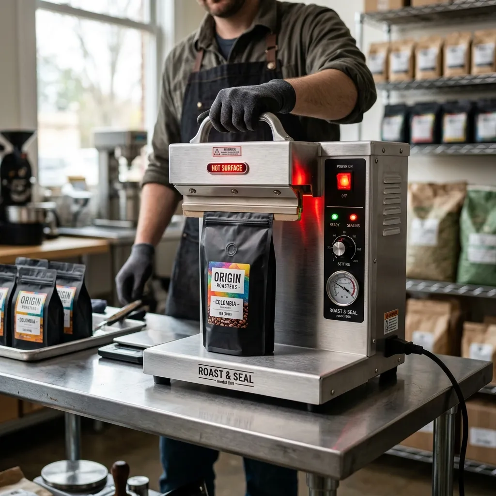 bolsillo eléctrico-sellador térmico-café